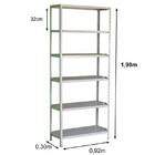 Estante De Aço Com 06 Bandejas 30 Cm (# 26/20) – 1,98×0,92×0,
