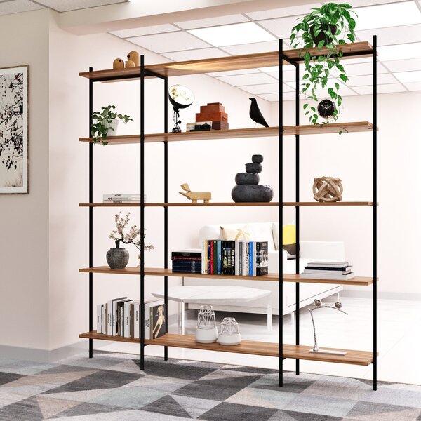 Estante De Aço E Madeira Edam Freijó/preto