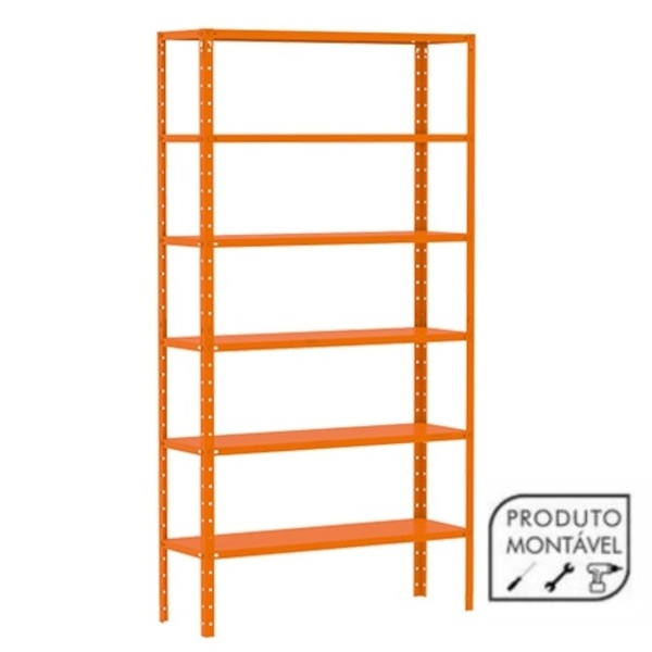 Estante De Aço Laranja 176x92x30 6 Bandejas Chapa 26 – 3018