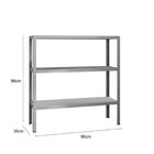 Estante De Aço Para Escritório Área De Serviço 3 Prateleiras