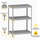 Estante De Aço Pesada 125x92x60 3 Prat. Aço Pandin - Cinza