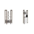 Estante De Canto 2 Portas 136cmx166cm Az Branco/nogal