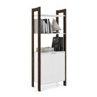 Estante De Canto 2 Portas 136cmx166cm Az Branco/nogal