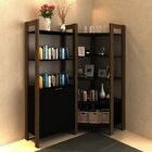 Estante De Canto 2 Portas 136cmx166cm Az Preto/nogal