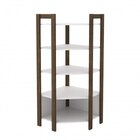 Estante De Canto 5 Prateleiras 136cmx166cm Az Branco/nogal