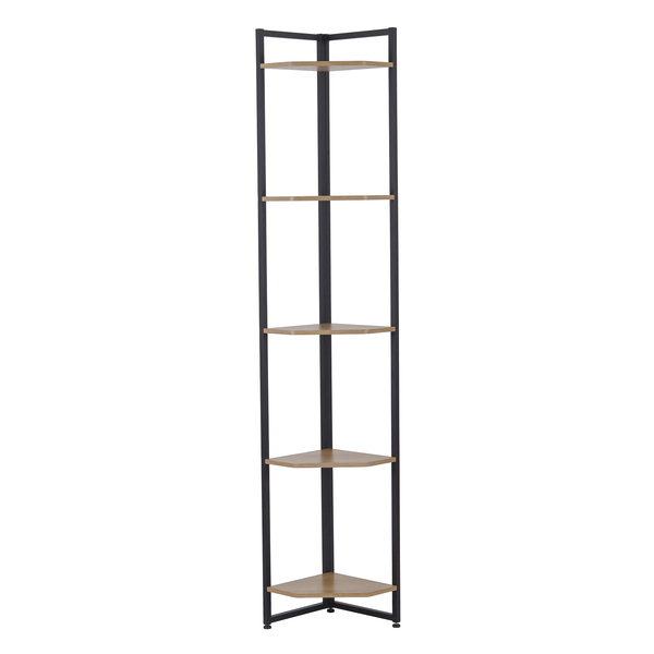 Estante de Canto MDP Preto Fosco e Freijó com 5 Prateleiras 2,02mx72x33cm Kappesberg
