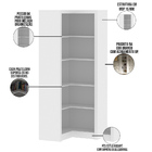 Estante De Canto Para Escritório E Home Office 4 Prateleiras