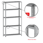 Estante De Estrutura Metálica Com 5 Prateleiras 175cm(a)92acm