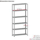 Estante De Estrutura Metálica Com 6 Prateleiras 175cm(a)92acm