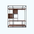 Estante De Ferro Com Madeira Estante Book - Coleção Aquarela