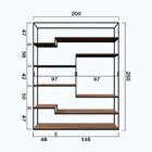 Estante De Ferro Com Madeira Estante Left - Cinza - 2,00x0,40