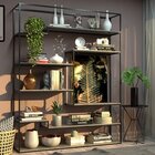 Estante De Ferro Com Madeira Estante Left - Cinza - 2,00x0,40