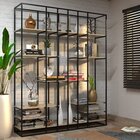 Estante De Ferro Com Madeira Estante Library - Creme - 1,50x0