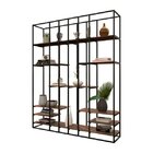 Estante De Ferro Com Madeira Estante Library - Creme - 1,50x0