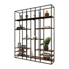 Estante De Ferro Com Madeira Estante Library - Creme - 2,00x0