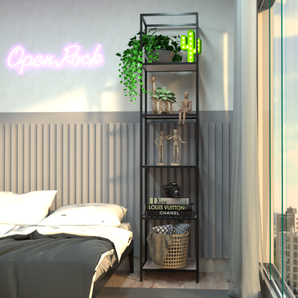 Estante De Ferro Com Madeira Estante Trend - Coleção Aquarela