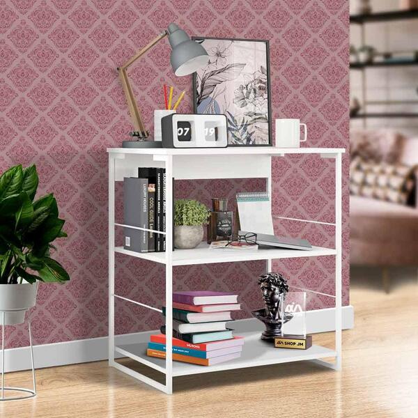 Estante De Ferro Industrial 3 Prateleiras Branco Giba Shop Jm