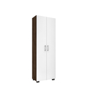 Estante De Livro Madeira Sala Avelã E Porta Grande Branco