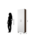 Estante De Livro Madeira Sala Avelã E Porta Grande Branco