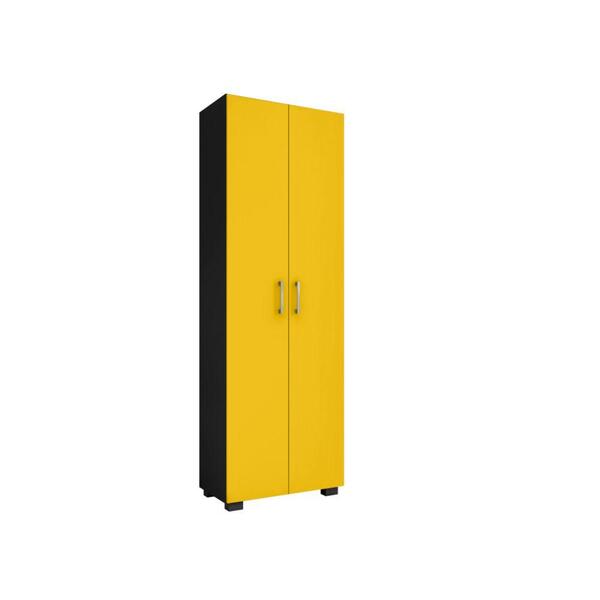 Estante De Livro Madeira Sala Preto E Porta Grande Amarelo