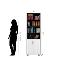 Estante De Livro Madeira Sala Preto E Porta Pequena Branco