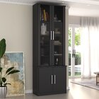 Estante De Livros 4 Portas 5 Prateleiras  Preto