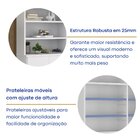 Estante De Livros 4 Portas 5 Prateleiras Branco