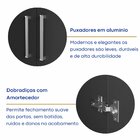 Estante De Livros 5 Portas 8 Prateleiras  Moderno Preto