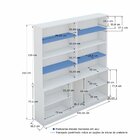 Estante De Livros 5 Portas 8 Prateleiras Moderno Branco