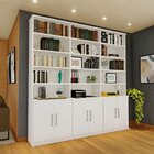 Estante De Livros 6 Portas 5 Prateleiras  Moderno Branco