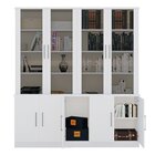 Estante De Livros 9 Portas E Portas Superiores Vidro Fumê Bra