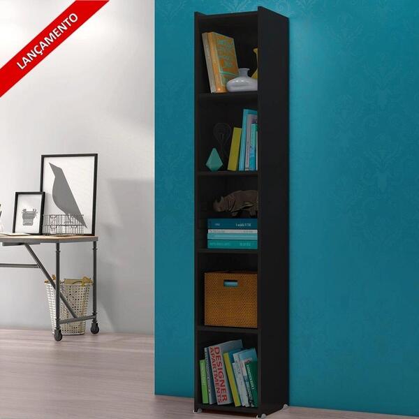 Estante De Livros E Escritório Preta Malásia 4 Prateleiras 5