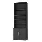 Estante De Livros Grand Reggia 2 Portas 4 Prateleiras Preto -