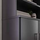 Estante De Livros Grand Reggia 2 Portas 4 Prateleiras Preto -