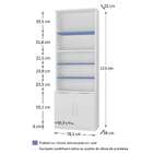 Estante De Livros Grand Reggia 2 Portas 4 Prateleiras Preto -