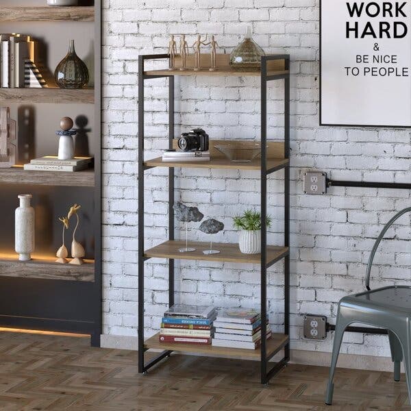 Estante De Livros Industrial Aço 60cmx145cm 4 Prateleiras Kuadra ...