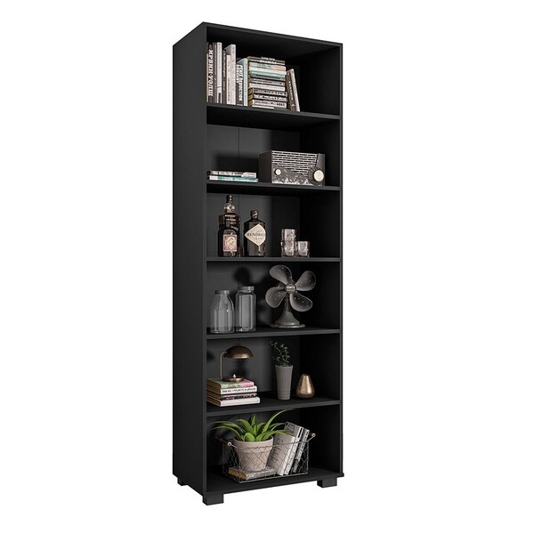 Estante De Livros Para Escritório Home Office Alf Preto Textu