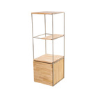 Estante De Madeira E Ferro Industrial Pequeno Módulo Taupe