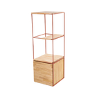 Estante De Madeira E Ferro Industrial Pequeno Módulo Terracota