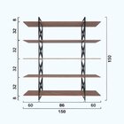 Estante De Madeira E Metalon Para Sala De Estar Expanse - Pre