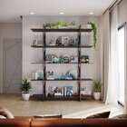 Estante De Madeira E Metalon Para Sala De Estar Expanse - Pre