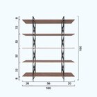 Estante De Madeira E Metalon Para Sala De Estar Expanse - Ste