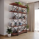 Estante De Madeira E Metalon Para Sala De Estar Expanse - Ste