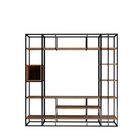 Estante De Madeira E Metalon Para Sala De Estar Gold - Cumaru