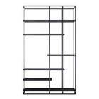 Estante De Madeira E Metalon Para Sala De Estar Oasis - Preto