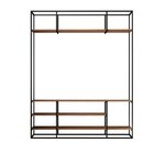 Estante De Madeira E Metalon Para Sala De Estar Silver - Cuma