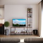 Estante De Madeira E Metalon Para Sala De Estar Waves - Casta