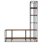 Estante De Madeira E Metalon Para Sala De Estar Waves - Cumar