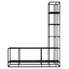 Estante De Madeira E Metalon Para Sala De Estar Waves - Preto