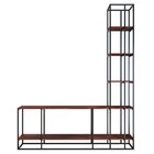 Estante De Madeira E Metalon Para Sala De Estar Waves - Steel